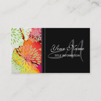 Carte De Visite Peinture abstraite florale de motif et d'aquarelle