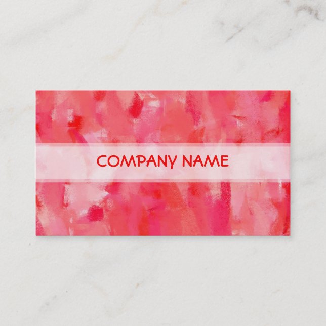 Carte De Visite Peinture Abstraite Rose Chaud 2 (Devant)