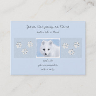 Carte De Visite Peinture Arctic Fox - Art original de la faune