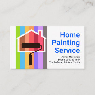 Carte De Visite Peinture au pinceau Maison Couleur Vive Peinture
