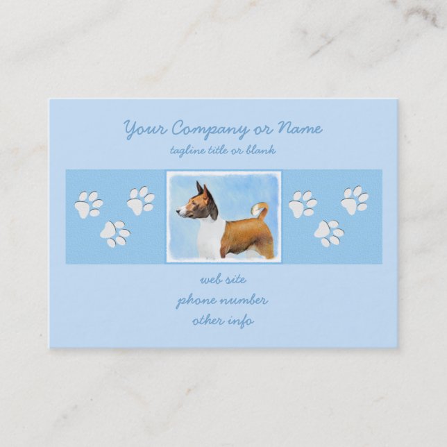 Carte De Visite Peinture Basenji - Belle Art Original (Devant)