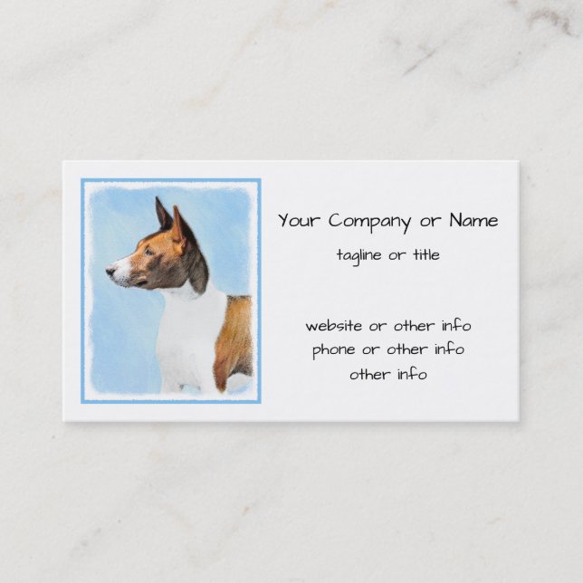 Carte De Visite Peinture Basenji - Belle Art Original (Devant)