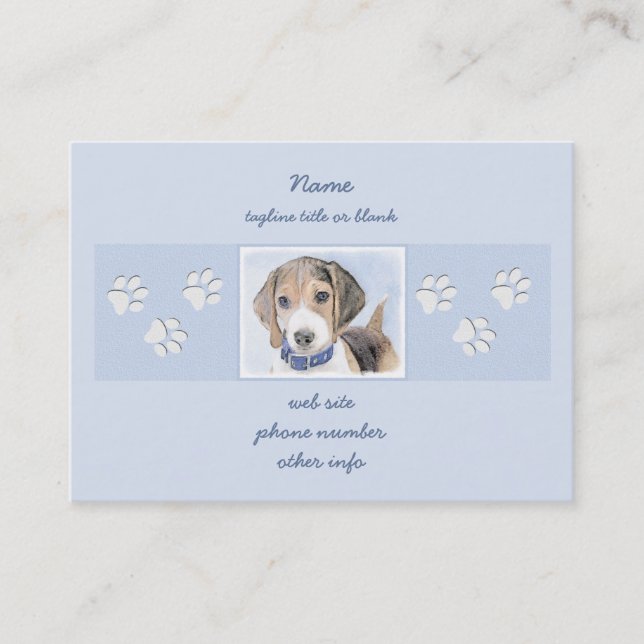 Carte De Visite Peinture beagle - Cute Original Chien Art (Devant)