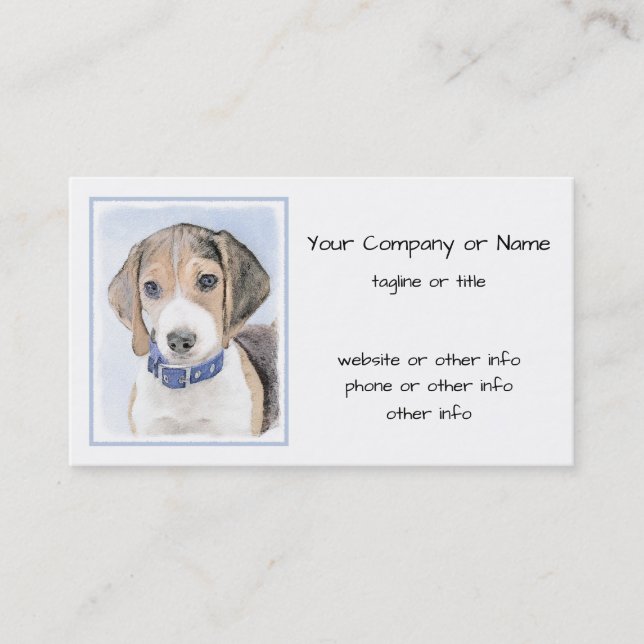 Carte De Visite Peinture beagle - Cute Original Chien Art (Devant)