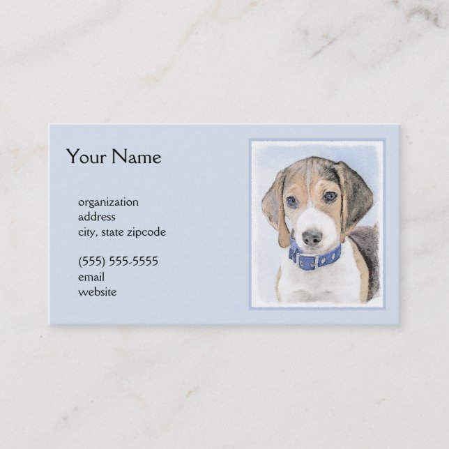 Carte De Visite Peinture beagle - Cute Original Chien Art (Devant)