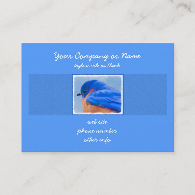 Carte De Visite Peinture Bluebird - Art original pour oiseaux (Devant)