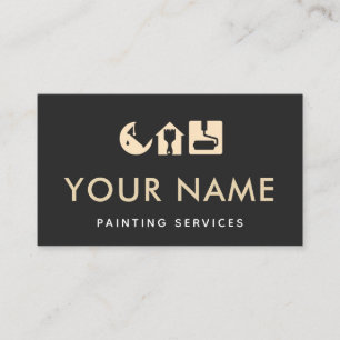 Carte De Visite Peinture Brosse Peinture Lecteur de rouleau minima