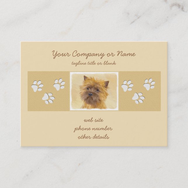 Carte De Visite Peinture Cairn Terrier - Cute Original Chien Art (Devant)