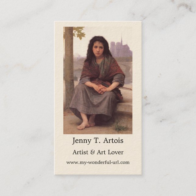Carte De Visite Peinture classique de Bouguereau : La Bohême (1890 (Devant)