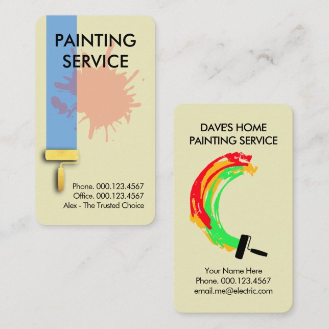 Carte De Visite Peinture créative pour la maison couches de peintu (Devant / Derrière)