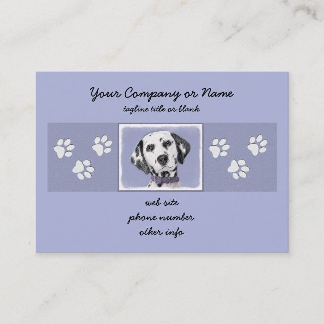Carte De Visite Peinture Dalmatienne - Cute Original Chien Art (Devant)