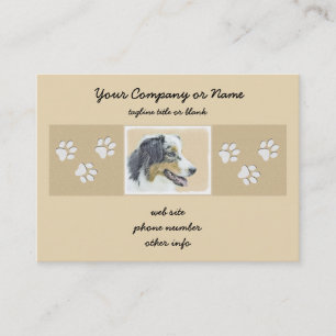 Carte De Visite Peinture de berger australien - Art original de ch