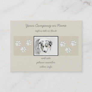 Carte De Visite Peinture de berger australien - Art original de ch