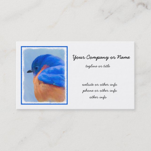 Carte De Visite Peinture de bleuets - Art original pour les oiseau (Devant)