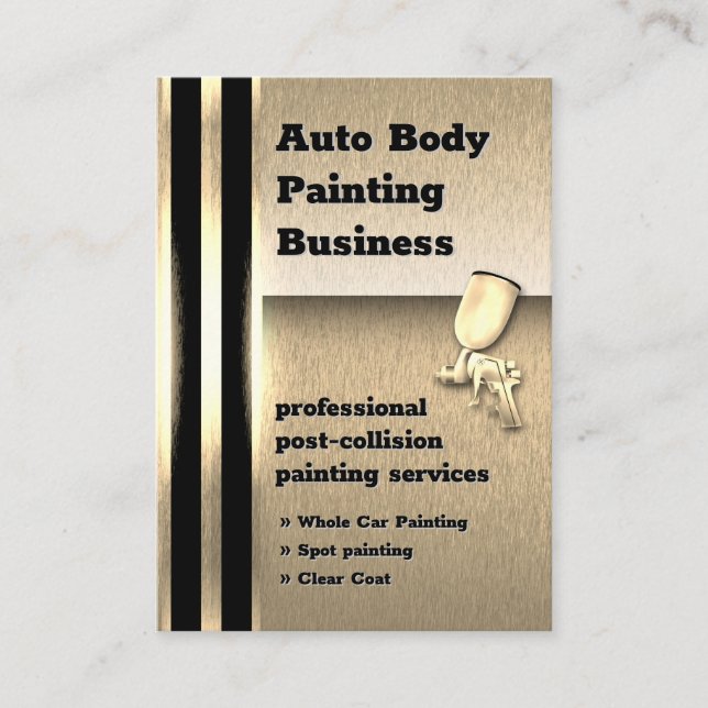 Carte De Visite Peinture de carrosserie auto métal doré | Professi (Devant)