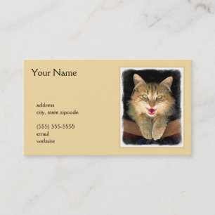 Carte De Visite Peinture de chat Mad - Cute Original Cat Art