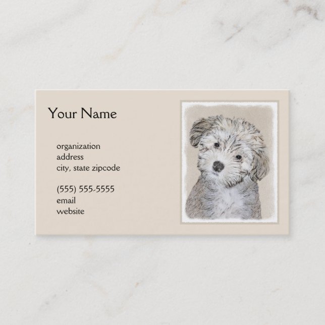 Carte De Visite Peinture de Chien Havanais - Cute Original Chien A (Devant)