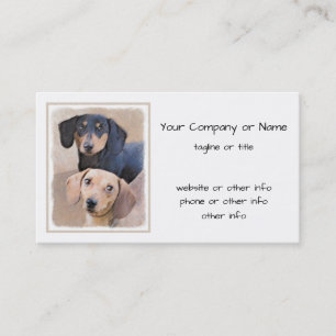 Carte De Visite Peinture de Dachshund (Smooth) - Art original de c