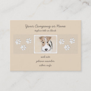 Carte De Visite Peinture de Fox Terrier de fil - art original