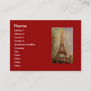 Carte De Visite Peinture de Georges Seurat : La Tour Eiffel (1889)