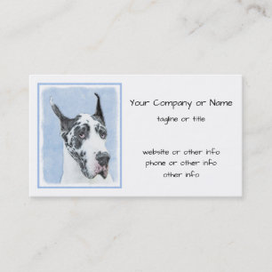 Carte De Visite Peinture de Great Dane (Arlequin) - Art original d