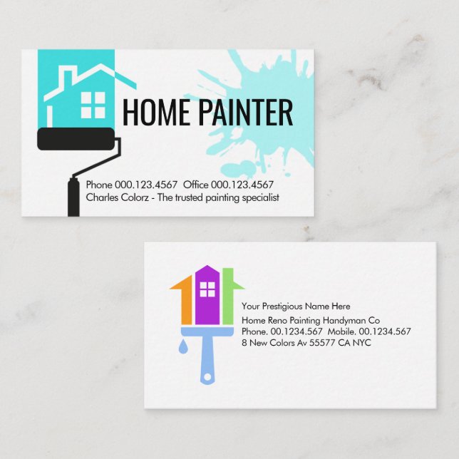 Carte De Visite Peinture de maison au rouleau (Devant / Derrière)