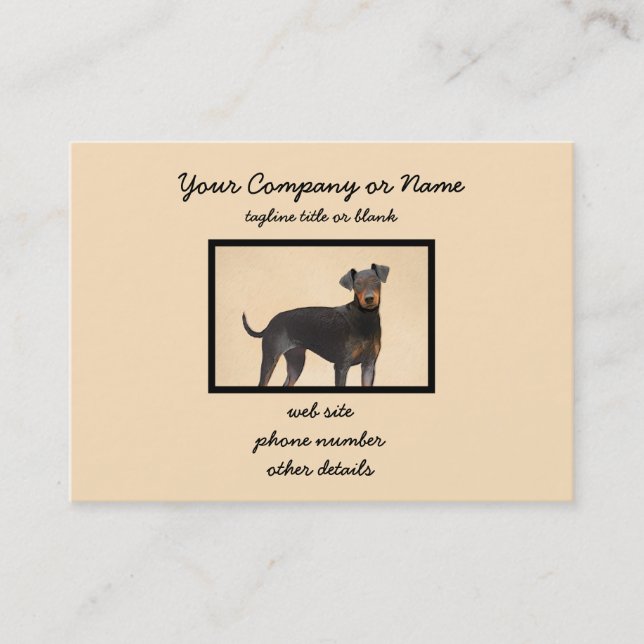 Carte De Visite Peinture de Manchester Terrier Art Animalier Origi (Devant)