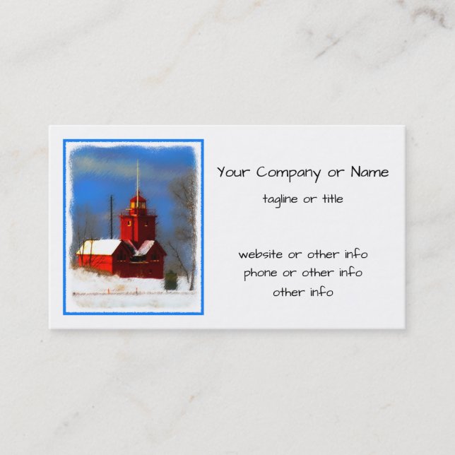 Carte De Visite Peinture de phare rouge - Art original (Devant)