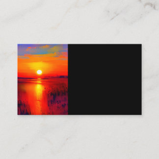 Carte De Visite Peinture d'huile de paysage Sunset