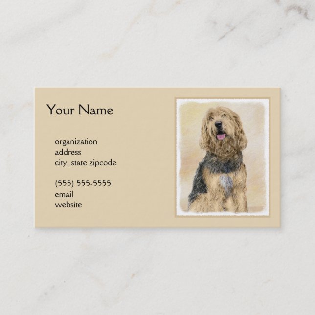 Carte De Visite Peinture d'Otterhound - Joli art original de chien (Devant)