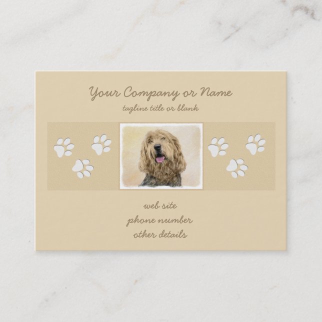 Carte De Visite Peinture d'Otterhound - Joli art original de chien (Devant)