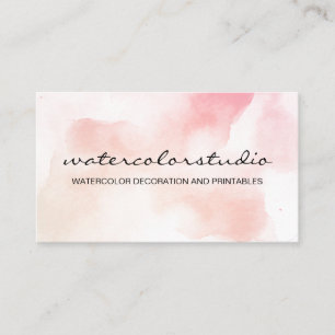 Carte De Visite Peinture en nuage rose Peinture en brosse Abstrait