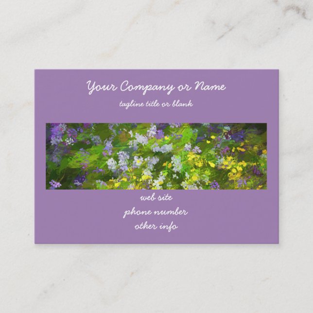 Carte De Visite Peinture fleur sauvage Impasto - Art Fleur Origina (Devant)