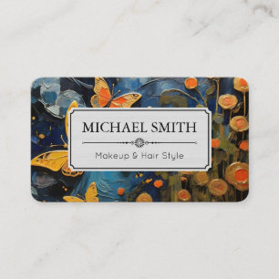 Carte De Visite Peinture Floral et Papillon Élégant Moderne