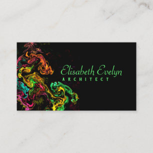 Carte De Visite peinture folle sur arrière - plan noir 7kj