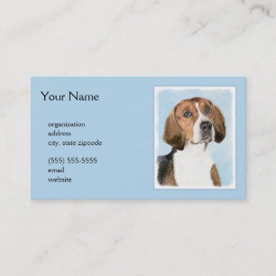 Carte De Visite Peinture Foxhound en anglais - Joli art original c