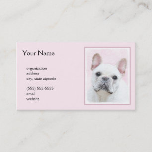 Carte De Visite Peinture française de Bulldog (Crème/Blanc) - Art