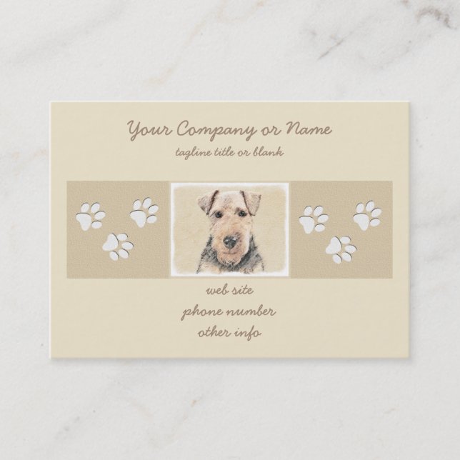 Carte De Visite Peinture galloise Terrier - Cute Original Chien Ar (Devant)