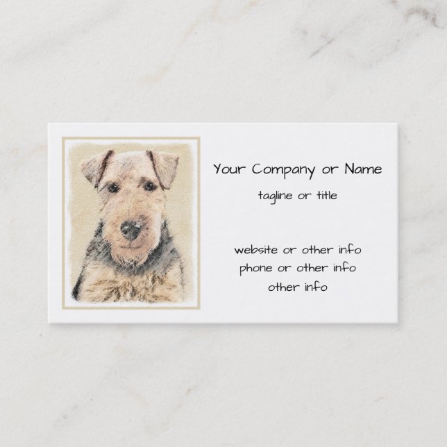 Carte De Visite Peinture galloise Terrier - Cute Original Chien Ar (Devant)