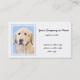Carte De Visite Peinture Golden Retriever - Joli art original chie