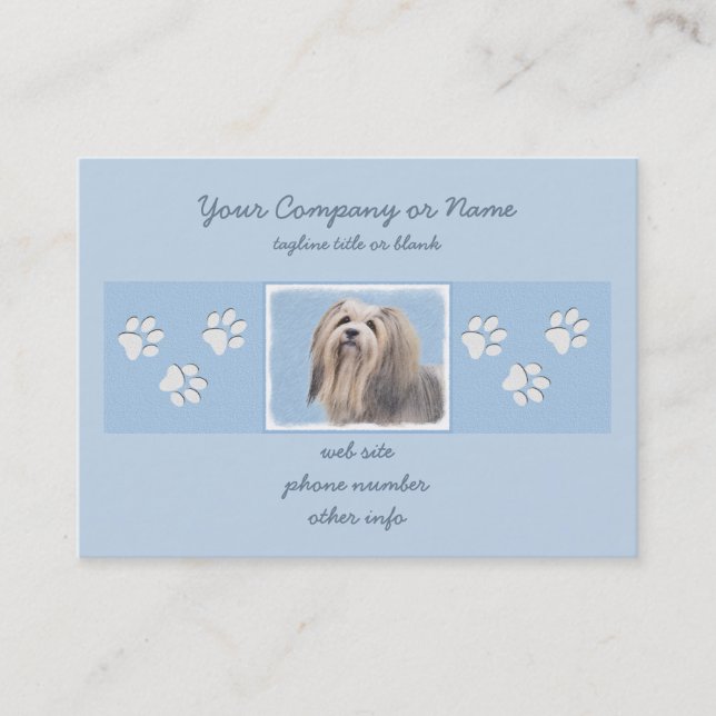Carte De Visite Peinture Havanaise (Argent) - Cute Original Chien  (Devant)
