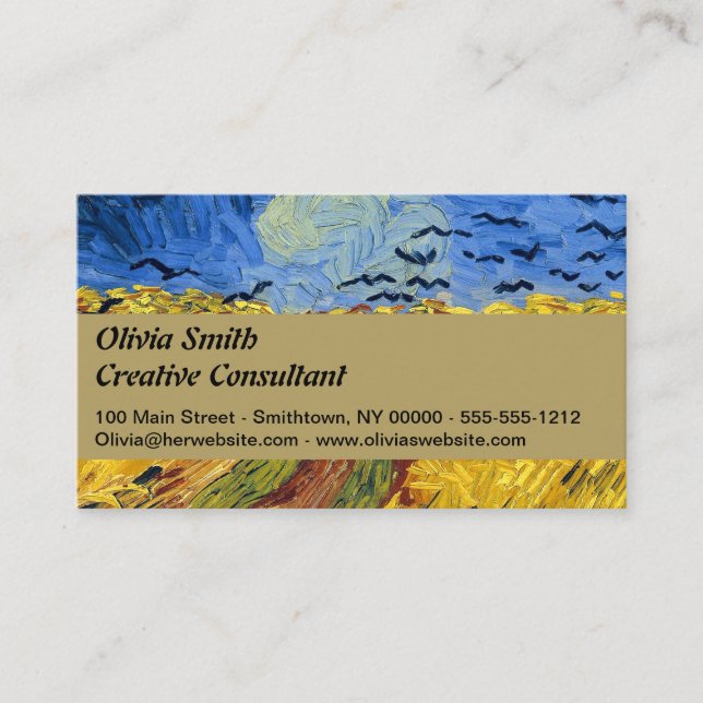 Carte De Visite Peinture impressionniste Champs de blé de Van Gogh (Devant)