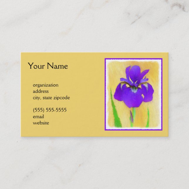 Carte De Visite Peinture Iris à pois pourpre - Chien original mign (Devant)