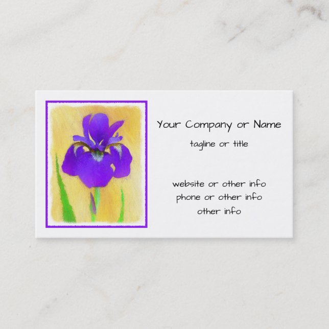 Carte De Visite Peinture Iris à pois pourpre - Chien original mign (Devant)