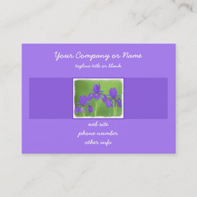 Carte De Visite Peinture Iris Violet - Art Fleur Originale (Devant)