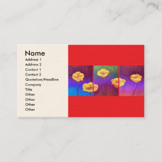 Carte De Visite Peinture jaune de fleur de pavot - multi