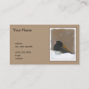 Carte De Visite Peinture Junco foncée - Art original pour oiseaux