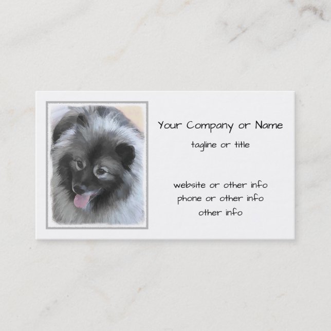 Carte De Visite Peinture Keeshond Bailey - Cute Original Chien Art (Devant)