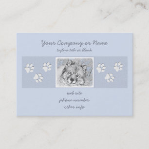 Carte De Visite Peinture Keeshond Beth - Joli art original chien