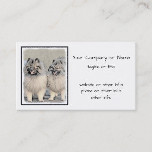 Carte De Visite Peinture Keeshond Brothers - Art Chien original